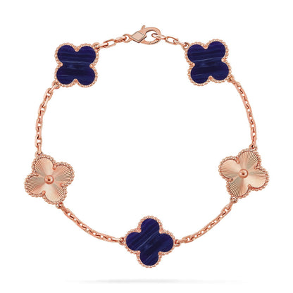 [Saipan]LUCKY CLOVER 5-MOTIF BRACELET - CHAROITE COLLECTION