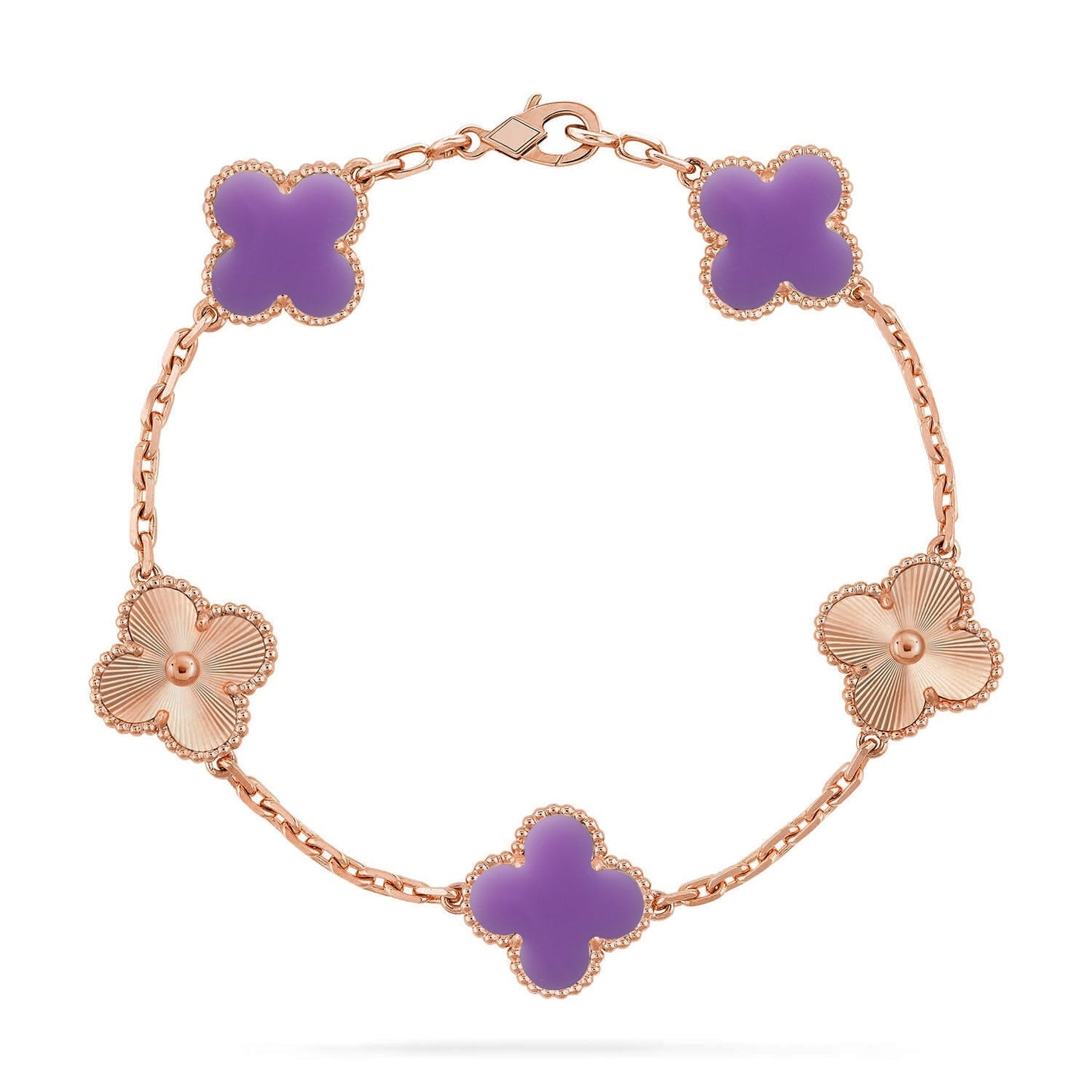 [Saipan]LUCKY CLOVER 5-MOTIF BRACELET - LAVENDER COLLECTION