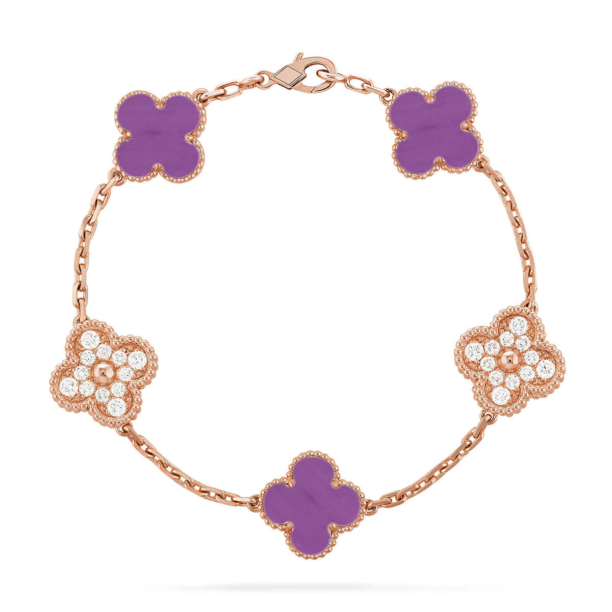 [Saipan]LUCKY CLOVER 5-MOTIF BRACELET - VIOLET COLLECTION