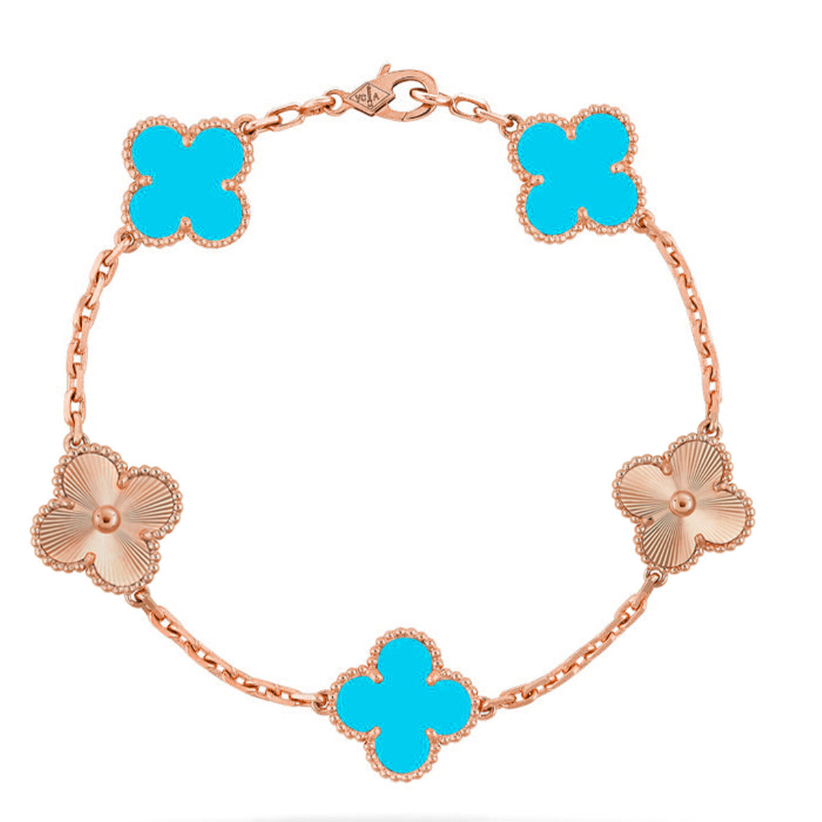 [Saipan]LUCKY CLOVER 5-MOTIF BRACELET - TURQUOISE COLLECTION