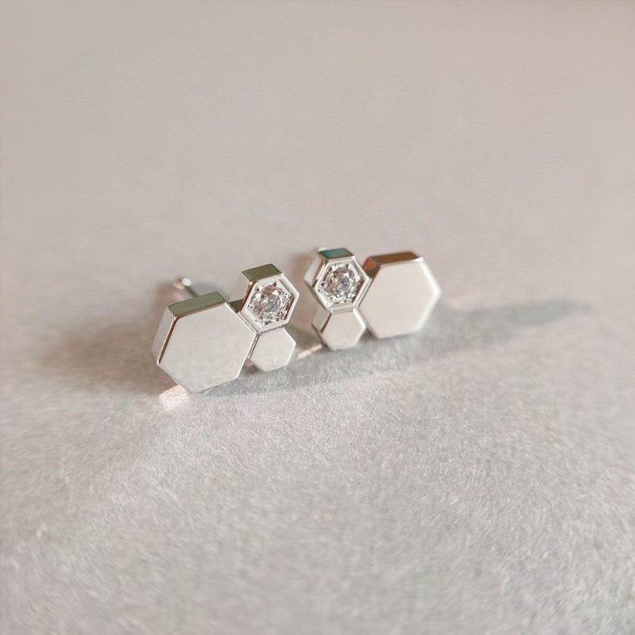 [Saipan]BEE LOVE SILVER DIAMOND EARRINGS