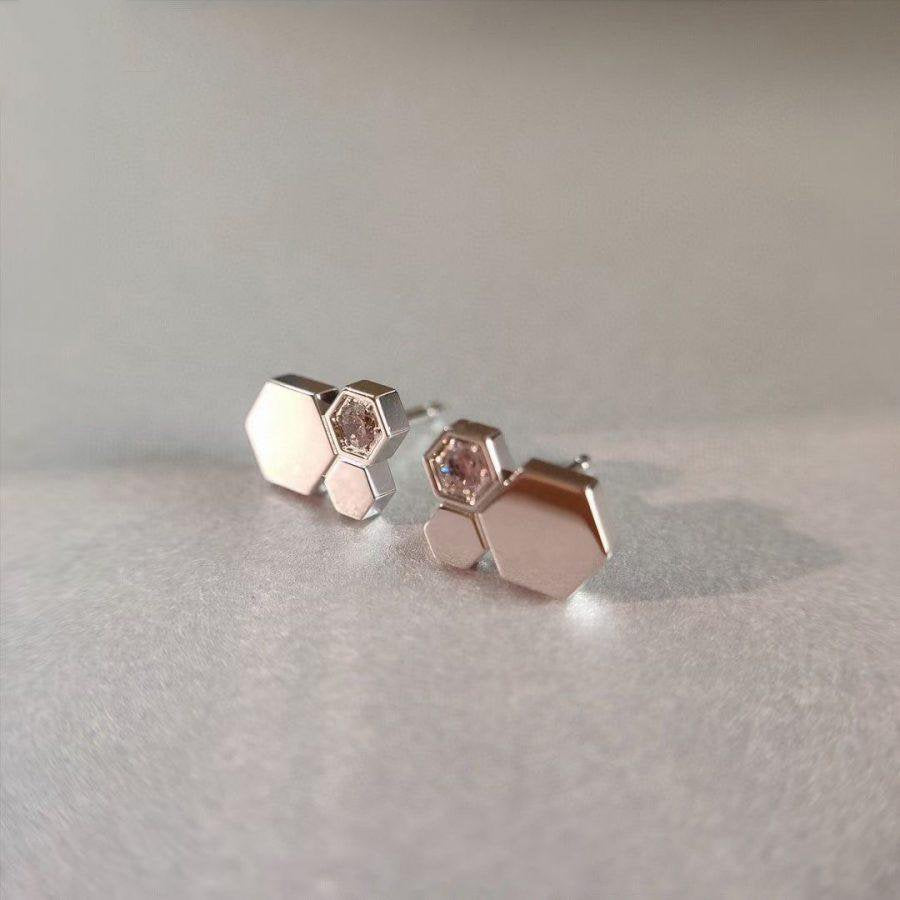 [Saipan]BEE LOVE SILVER DIAMOND EARRINGS