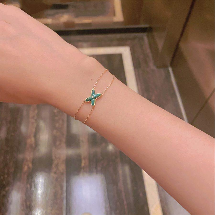 [Saipan]JEUX BRACELET MALACHITE ROSE GOLD 1 DIAMOND