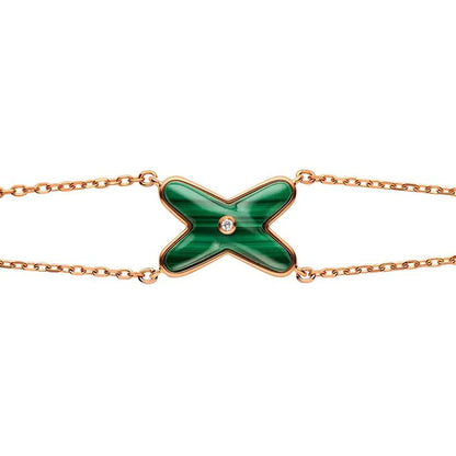 [Saipan]JEUX BRACELET MALACHITE ROSE GOLD 1 DIAMOND