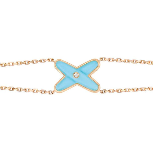 [Saipan]JEUX BRACELET TURQUOISE ROSE GOLD 1 DIAMOND