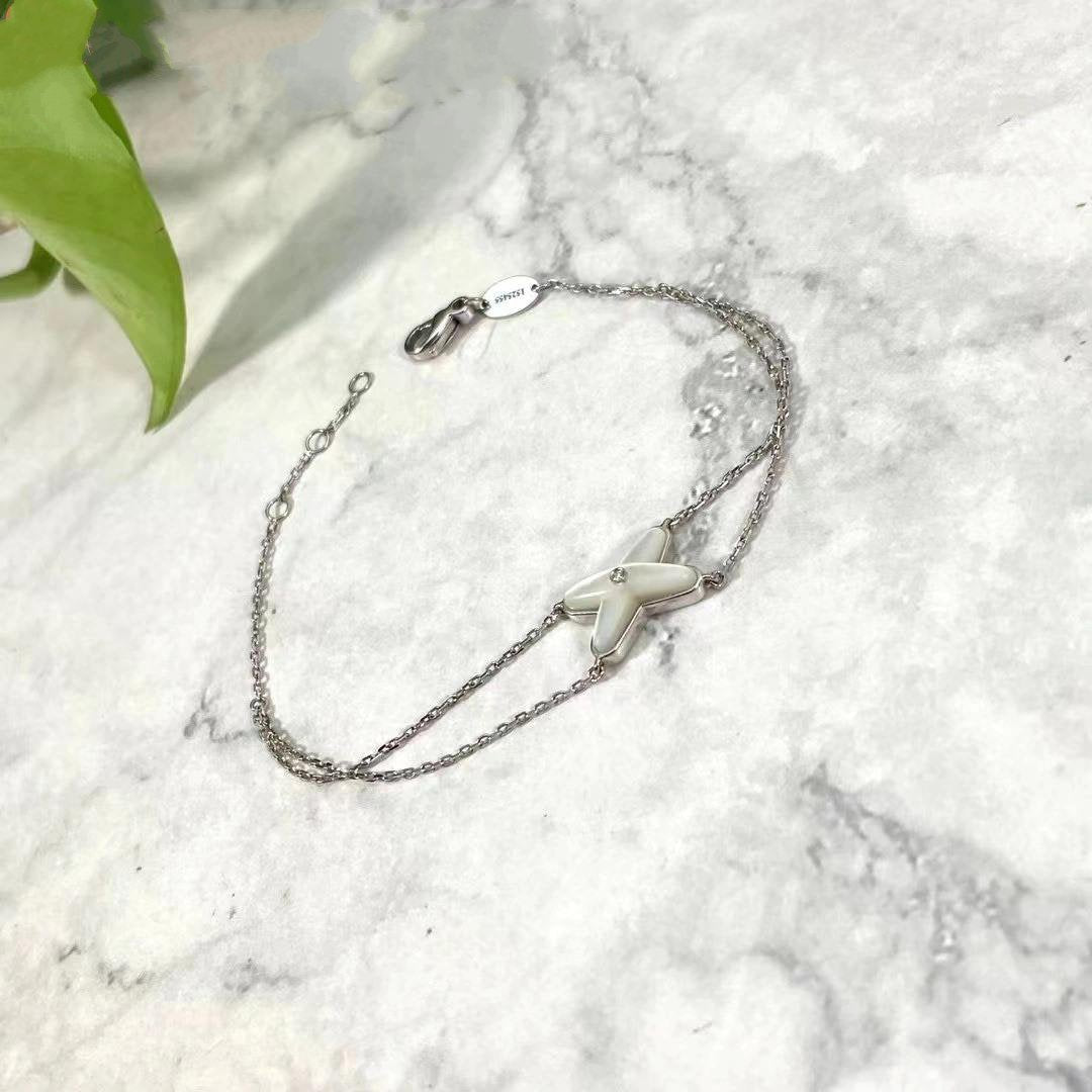 [Saipan]JEUX BRACELET WHITE MOP SILVER 1 DIAMOND