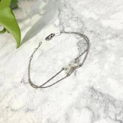 [Saipan]JEUX BRACELET WHITE MOP SILVER 1 DIAMOND