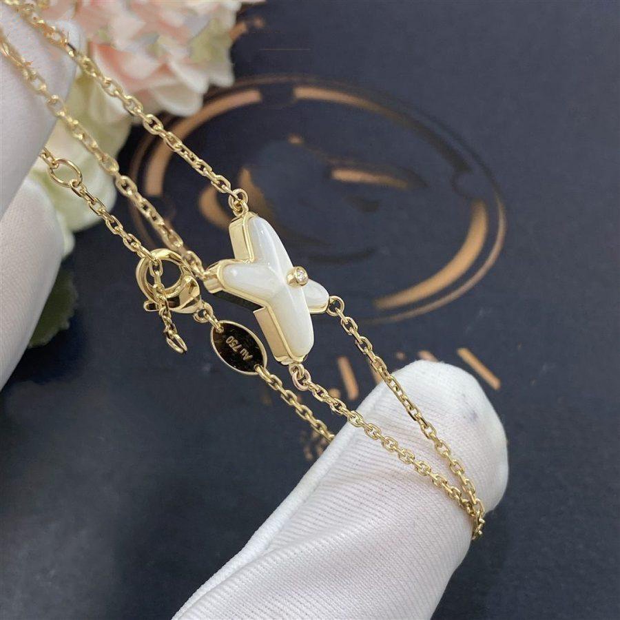 [Saipan]JEUX BRACELET WHITE MOP GOLD 1 DIAMOND