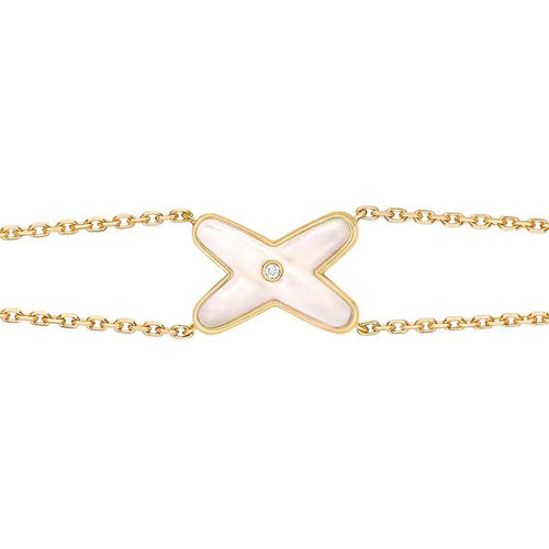[Saipan]JEUX BRACELET WHITE MOP GOLD 1 DIAMOND