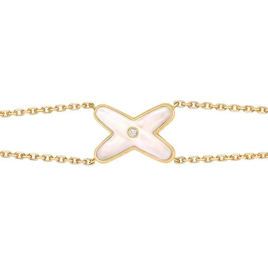 [Saipan]JEUX BRACELET WHITE MOP GOLD 1 DIAMOND