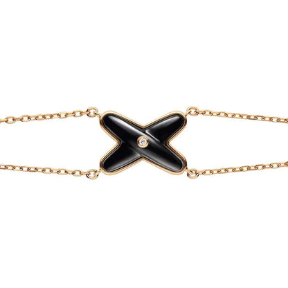 [Saipan]JEUX BRACELET ONYX ROSE GOLD 1 DIAMOND