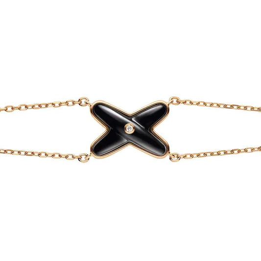 [Saipan]JEUX BRACELET ONYX ROSE GOLD 1 DIAMOND
