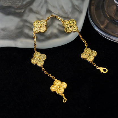[Saipan]LUCKY CLOVER 5-MOTIF BRACELET - BRONZING