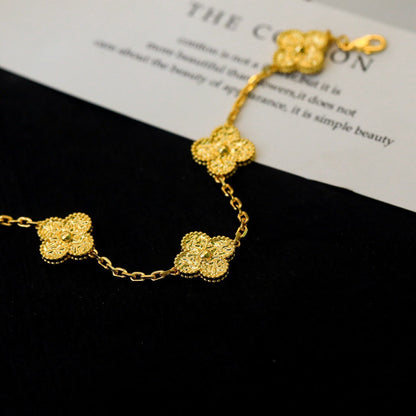 [Saipan]LUCKY CLOVER 5-MOTIF BRACELET - BRONZING