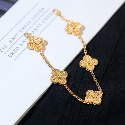 [Saipan]LUCKY CLOVER 5-MOTIF BRACELET - BRONZING