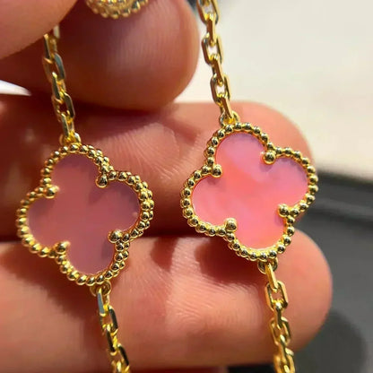 [Saipan]LUCKY CLOVER 5-MOTIF BRACELET - PINK MOTHER-OF-PEARL COLLECTION