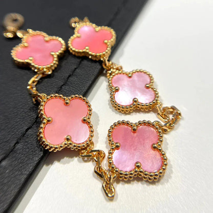 [Saipan]LUCKY CLOVER 5-MOTIF BRACELET - PINK MOTHER-OF-PEARL COLLECTION