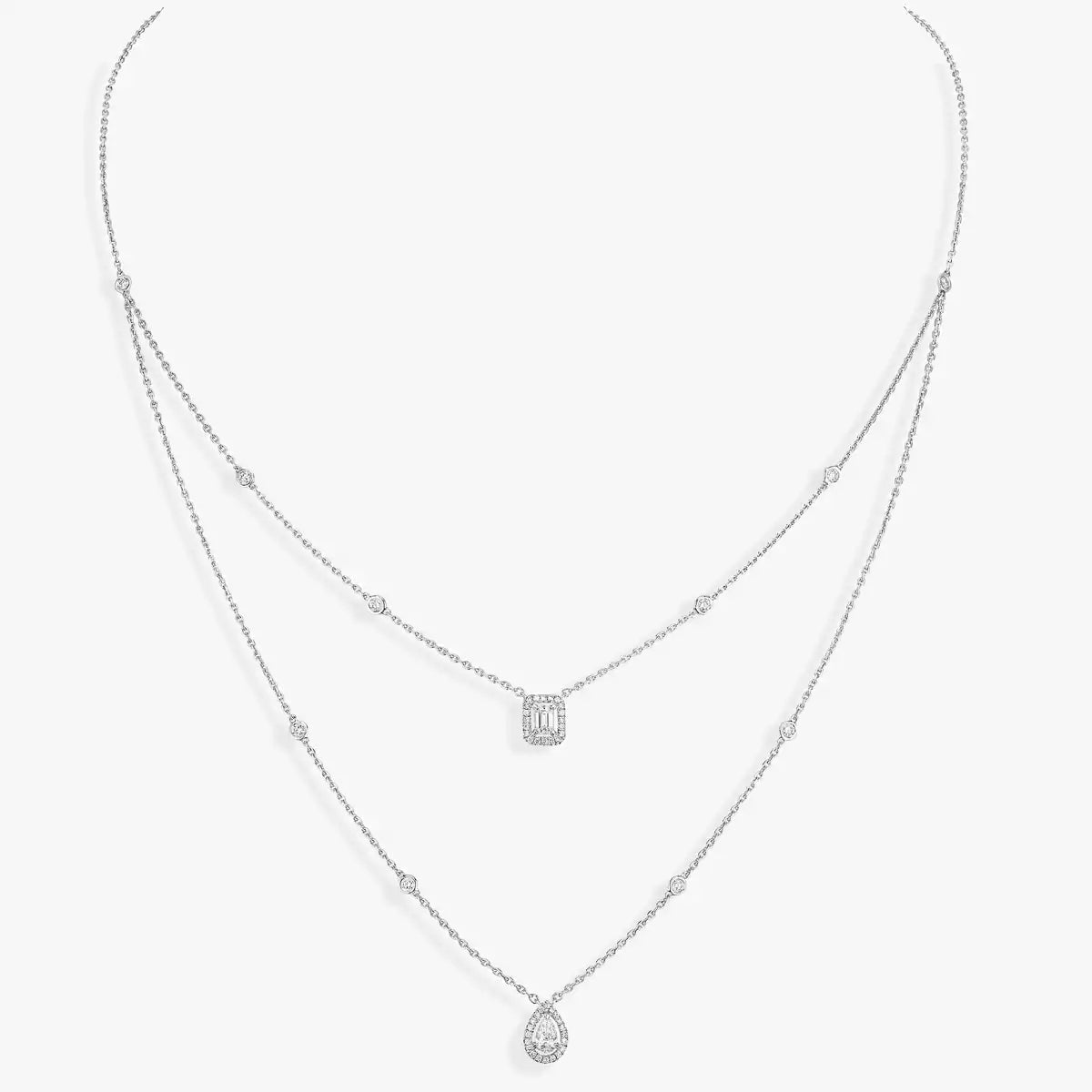 [Saipan]MY TWIN 2-ROW DIAMOND NECKLACE