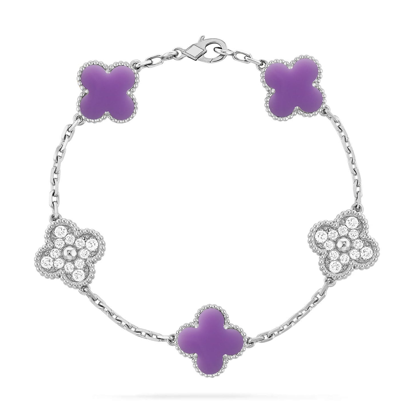 [Saipan]LUCKY CLOVER 5-MOTIF BRACELET - LAVENDER COLLECTION