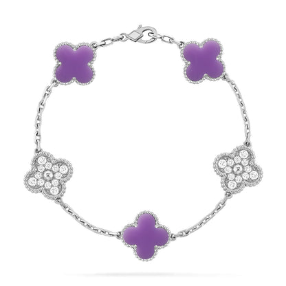 [Saipan]LUCKY CLOVER 5-MOTIF BRACELET - LAVENDER COLLECTION