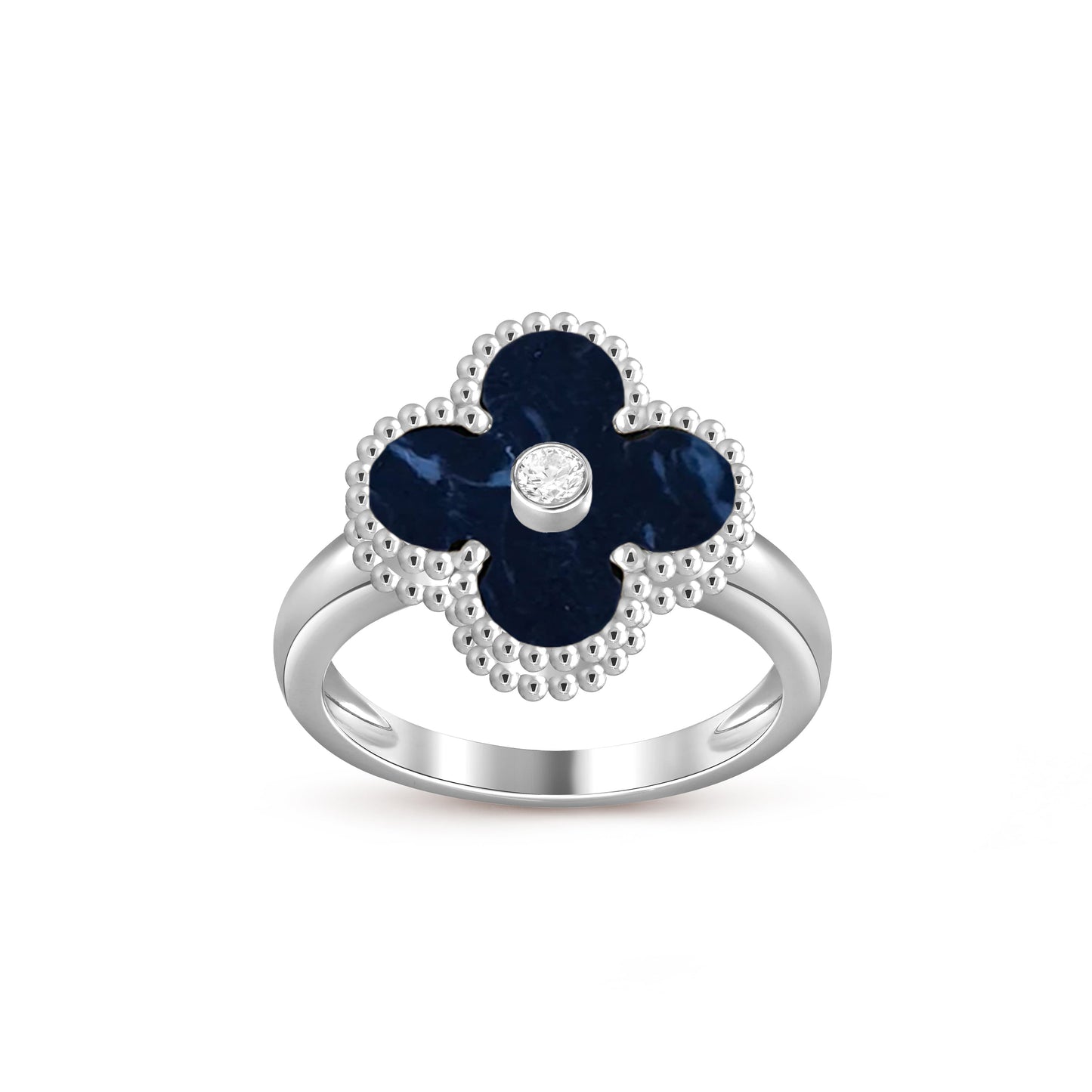 [Saipan]LUCKY CLOVER DIAMOND-ACCENT WHITE GOLD RING COLLECTION