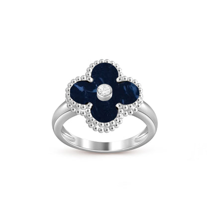 [Saipan]LUCKY CLOVER DIAMOND-ACCENT WHITE GOLD RING COLLECTION