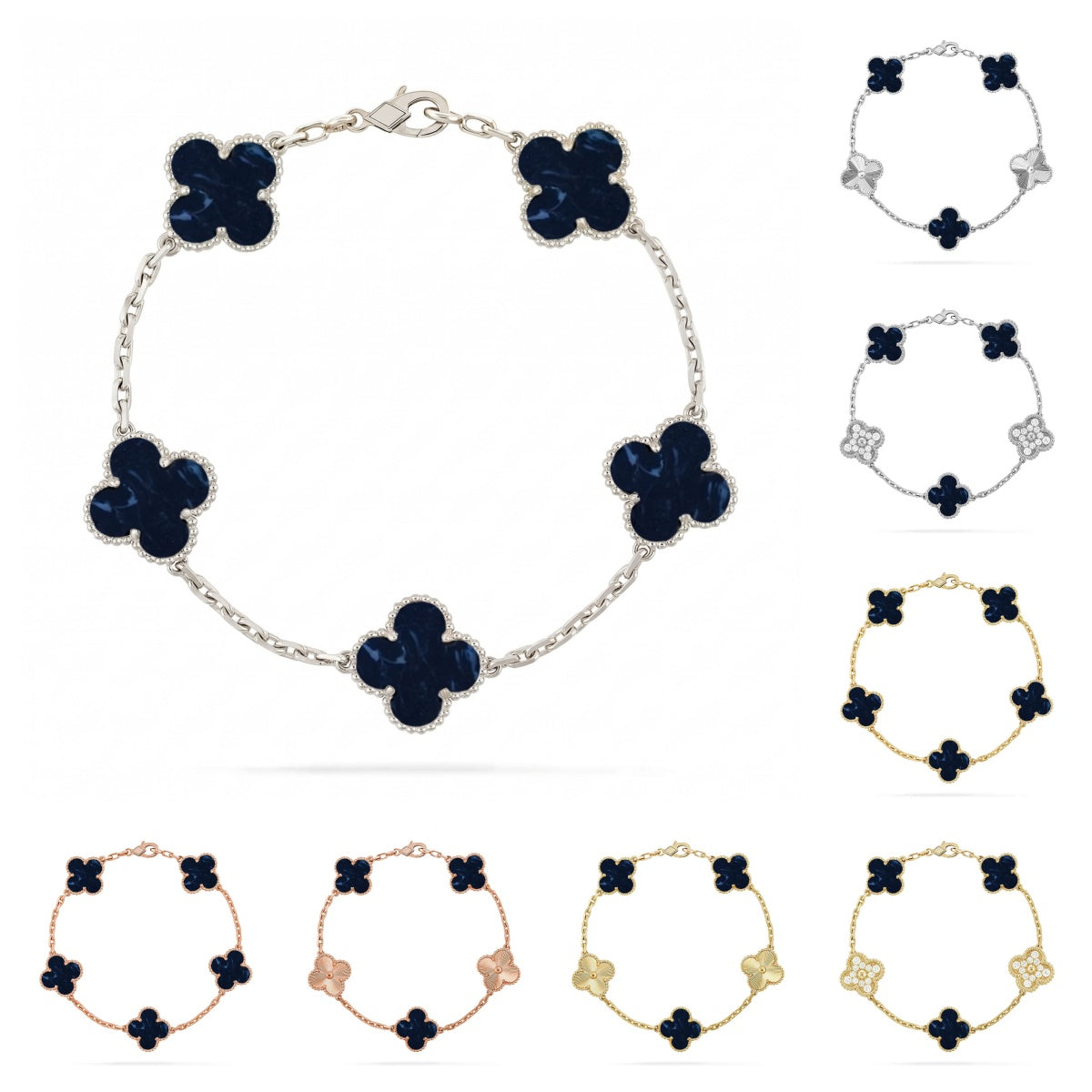 [Saipan]LUCKY CLOVER 5-MOTIF BRACELET - PIETERSITE COLLECTION