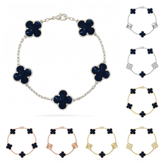 [Saipan]LUCKY CLOVER 5-MOTIF BRACELET - PIETERSITE COLLECTION