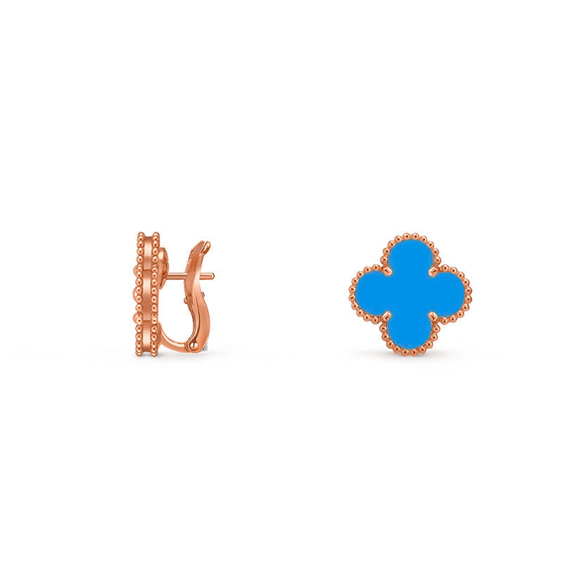 [Saipan]15MM CLOVER FLOWER STUD EARRINGS ROSE GOLD COLLECTION