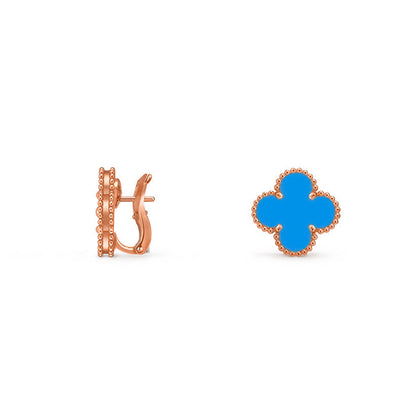 [Saipan]15MM CLOVER FLOWER STUD EARRINGS ROSE GOLD COLLECTION