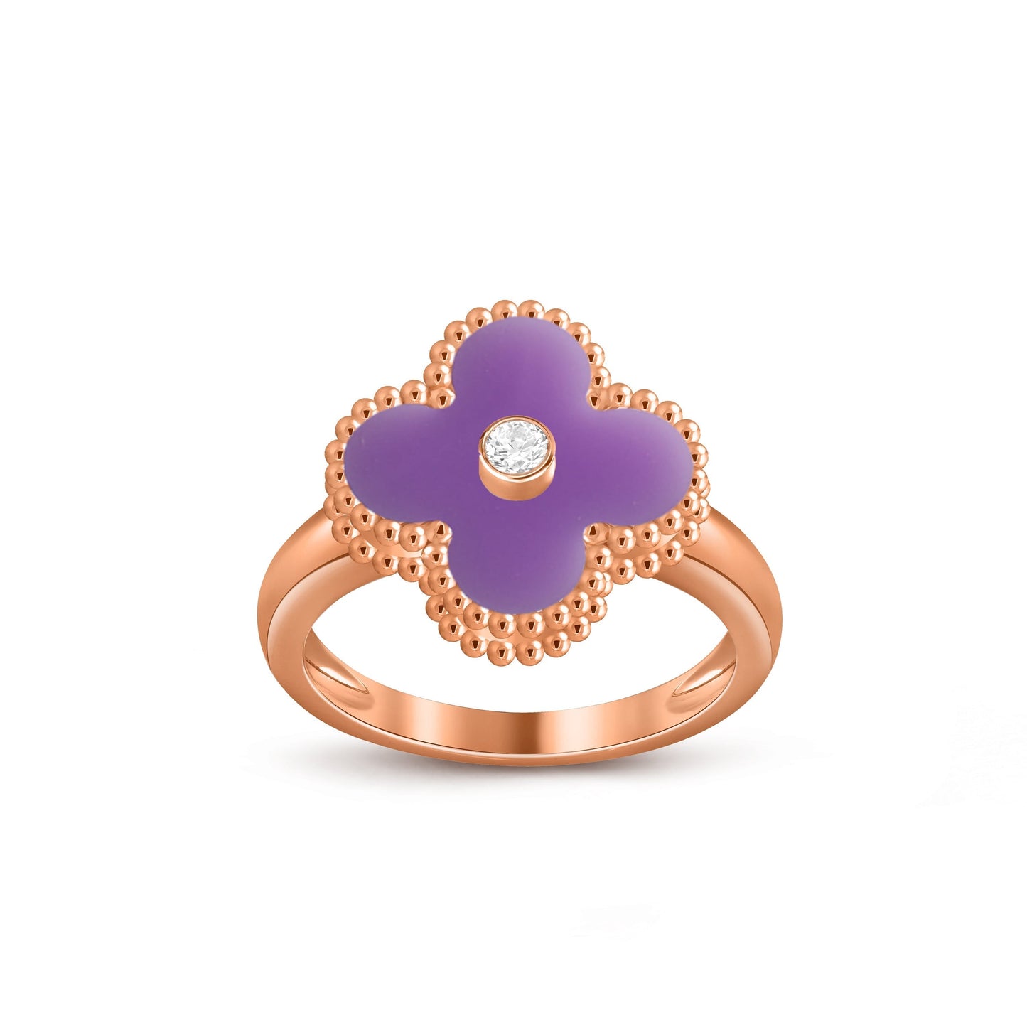 [Saipan]LUCKY CLOVER DIAMOND-ACCENT ROSE GOLD RING COLLECTION