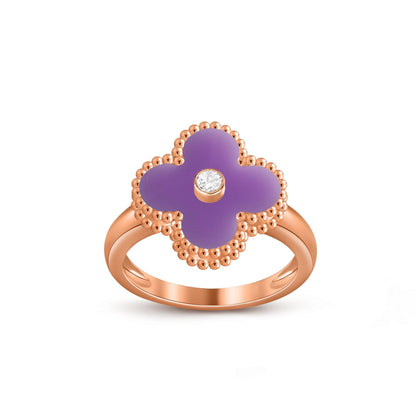 [Saipan]LUCKY CLOVER DIAMOND-ACCENT ROSE GOLD RING COLLECTION