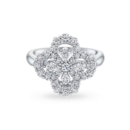 [Saipan]LOOP RING FULL MOTIF DIAMOND 16MM SILVE