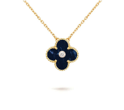 [Saipan]15MM CLOVER FLOWER DIAMOND PENDANT NECKLACE COLLECTION