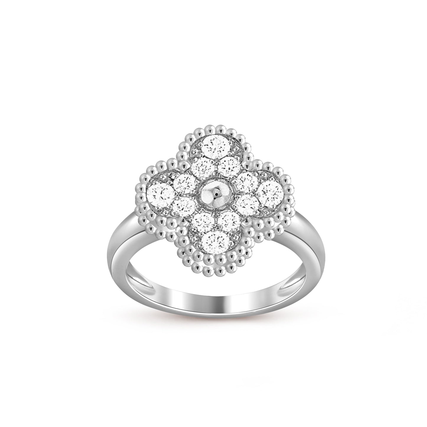 [Saipan]LUCKY CLOVER VINTAGE WHITE GOLD RING COLLECTION