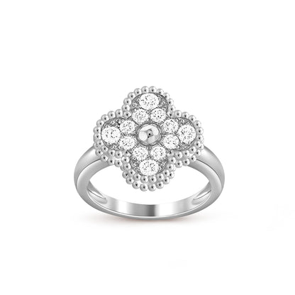 [Saipan]LUCKY CLOVER VINTAGE WHITE GOLD RING COLLECTION