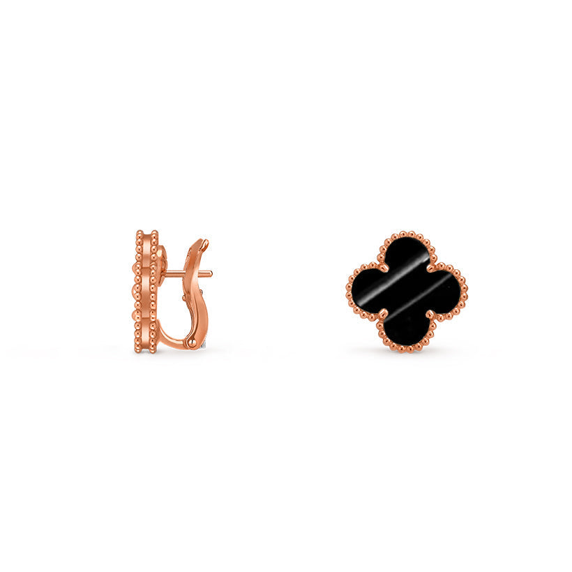 [Saipan]15MM CLOVER FLOWER STUD EARRINGS ROSE GOLD COLLECTION