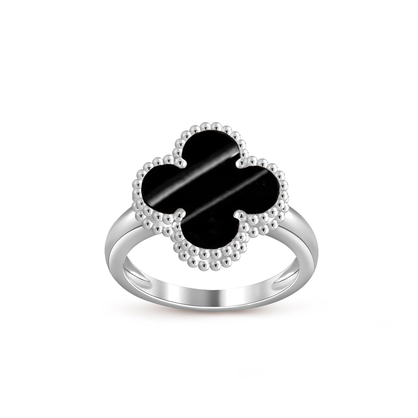 [Saipan]LUCKY CLOVER VINTAGE WHITE GOLD RING COLLECTION