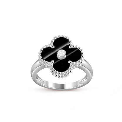 [Saipan]LUCKY CLOVER DIAMOND-ACCENT WHITE GOLD RING COLLECTION
