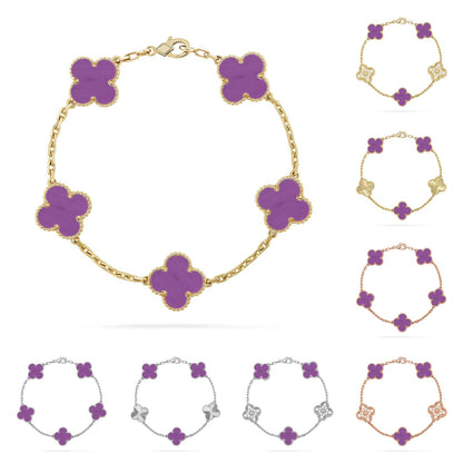 [Saipan]LUCKY CLOVER 5-MOTIF BRACELET - VIOLET COLLECTION