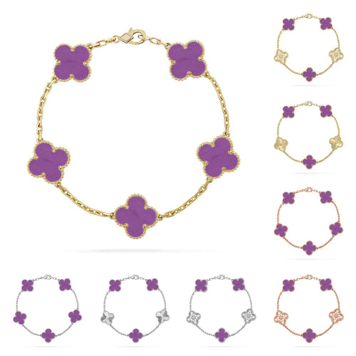 [Saipan]LUCKY CLOVER 5-MOTIF BRACELET - VIOLET COLLECTION