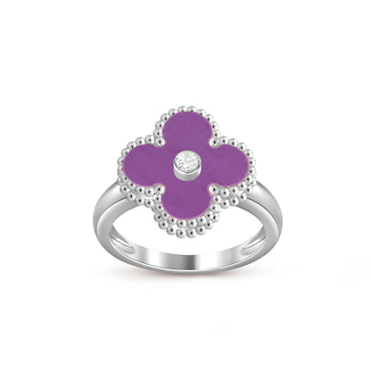 [Saipan]LUCKY CLOVER DIAMOND-ACCENT WHITE GOLD RING COLLECTION