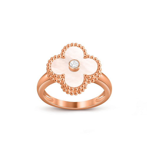 [Saipan]LUCKY CLOVER DIAMOND-ACCENT ROSE GOLD RING COLLECTION
