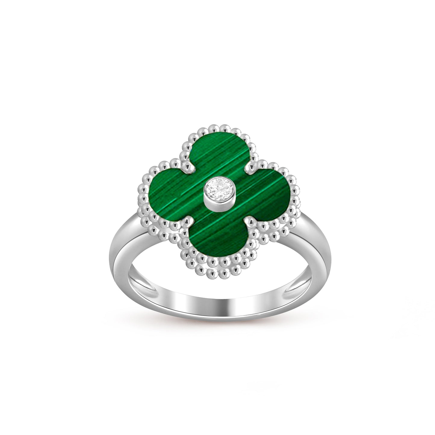 [Saipan]LUCKY CLOVER DIAMOND-ACCENT WHITE GOLD RING COLLECTION