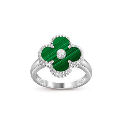 [Saipan]LUCKY CLOVER DIAMOND-ACCENT WHITE GOLD RING COLLECTION