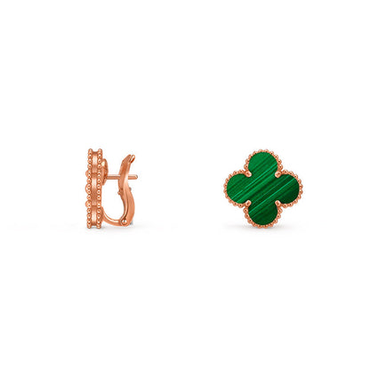 [Saipan]15MM CLOVER FLOWER STUD EARRINGS ROSE GOLD COLLECTION