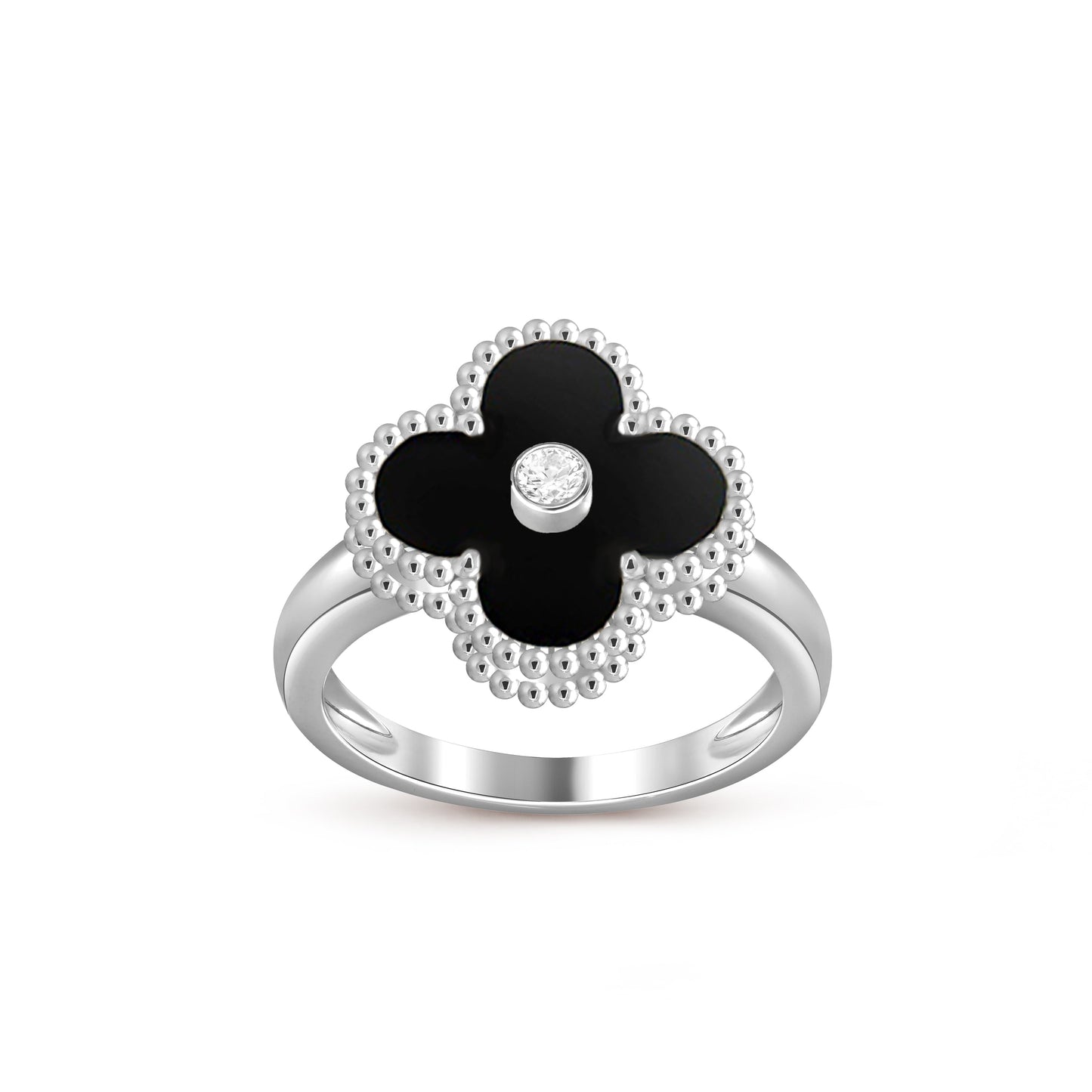 [Saipan]LUCKY CLOVER DIAMOND-ACCENT WHITE GOLD RING COLLECTION