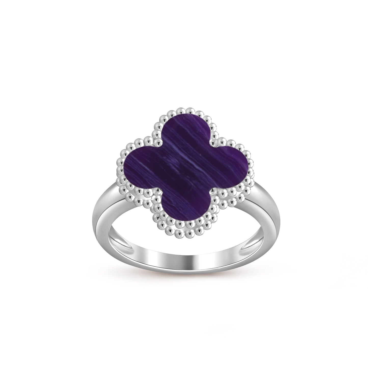 [Saipan]LUCKY CLOVER VINTAGE WHITE GOLD RING COLLECTION
