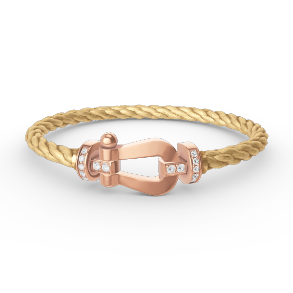 [Saipan]FORCE LARGE HORSESHOE HALF DIAMOND BRACELET - ROSE GOLD