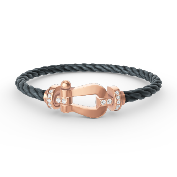 [Saipan]FORCE LARGE HORSESHOE HALF DIAMOND BRACELET - ROSE GOLD